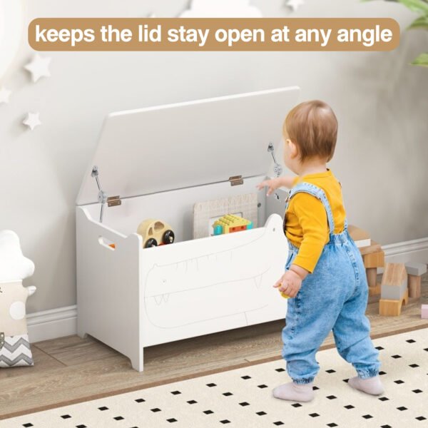 2 Pack | Soft Close Hinges for Wooden Toy Box - HBL' Lid Stay Hinges for Chest & Cedar Storage Box, Zinc Alloy, Adjustable Tension for Safe & Smooth Soft Closing.