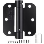 2 Pack | Self Closing Door Hinges 3.5”×3.5”, HBL' Automatic Door Closer Hinges with 5/8" Radius Corners, Adjustable Spring Door Hinge for Home, Garage & Basement Doors.