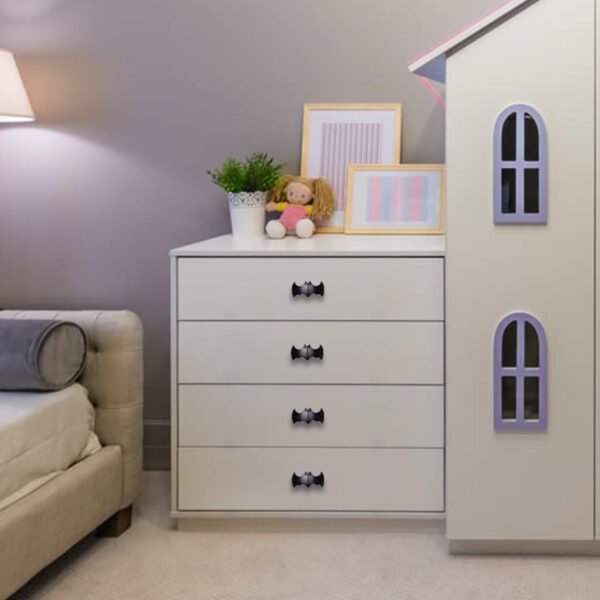 10 Pack | Solid Gothic Dresser Drawer Knobs Black Bat-Shaped Drawer Pulls are Made of High-End Zinc Alloy,Heavy-Duty, 2.5-in Overall Length.