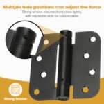 2 Pack | Self Closing Door Hinges 3.5”×3.5”, HBL' Automatic Door Closer Hinges with 5/8" Radius Corners, Adjustable Spring Door Hinge for Home, Garage & Basement Doors.
