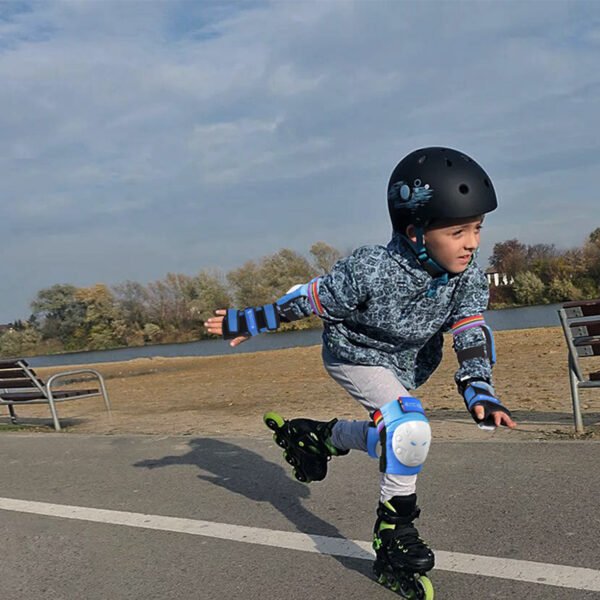 Inliner Schoner Set für Kinder ab 3 bis 18 Jahre - 6 in 1 Profi Schutzausrüstung Set mit 2 Knieschoner,2 Ellenbogenschoner und 2 Handgelenkschoner, Ideal für Skateboarden,Roller,Ski oder Radfahren.