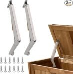 2 Pack | 150N Gas Strut Spring Hinges for Heavy Lids to Keep Stay, Slow Down and Soft Close, Hydraulic Hinges for Toy Box Chest, Bench, Toolbox and Basement Floor Door.