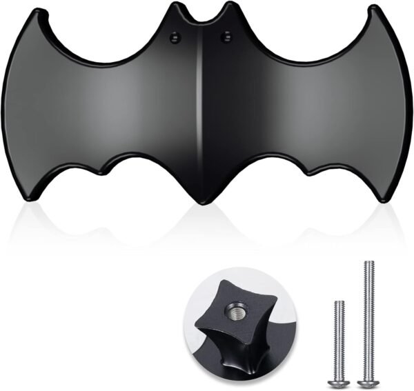 Lashow 10 Pack | Solid Gothic Dresser Drawer Knobs Black Bat-Shaped Drawer Pulls are Made of High-End Zinc Alloy,Heavy-Duty, 2.5-in Overall Length.