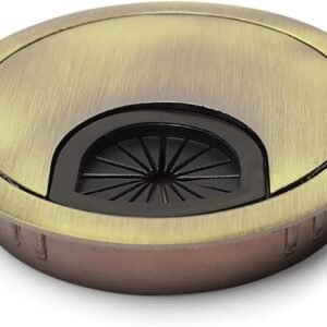 2Pcs 60/80mm Desk Cable Grommets, Desk Plug Hole Cover, Computer Desk Metal Cable Hole, Round Cable Hole Cover for Desktop Cable Organizer(Bronze)