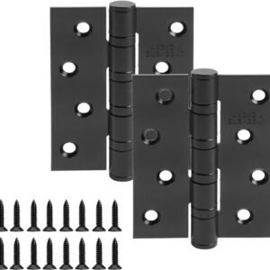 Door Hinges 304 Stainless Steel Ball Bearing Heavy Duty Door Hinges, 4 Inch 102MM, Black 3 Pair