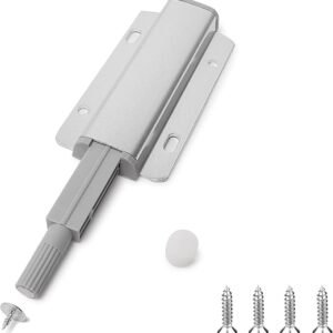 2 Pack Push Open Door Catches Push to Open Cabinet Latch Touch Open Kitchen Drawer Closer Magnetic Push Catch for Cupboard, Drawer, Wardrobe, RV Door