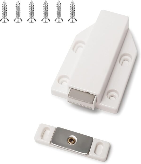 2 Pack Push Open Door Catches Push to Open Cabinet Latch Touch Open Kitchen Drawer Closer Magnetic Push Catch for Cupboard, Drawer, Wardrobe, RV Door