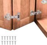 HBL' 165° & 135° Soft Close Cabinet Hinges for Lazy Susan Bifold Doors, Concealed European Hinges, Full Overlay, Adjustable Hinge, 2 x 165° + 2 x 135° Hinges for Pie Cut Corner Cabinets