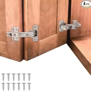 HBL' 165° & 135° Soft Close Cabinet Hinges for Lazy Susan Bifold Doors, Concealed European Hinges, Full Overlay, Adjustable Hinge, 2 x 165° + 2 x 135° Hinges for Pie Cut Corner Cabinets