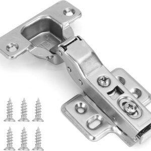 HBL' 4 Pack Soft Close Cabinet Hinges 110° Half Overlay European Concealed Kitchen Cabinet Hinge, Slow Close Frameless Kitchen Door Hinges, Adjustable Heavy-Duty Cabinet Hardware
