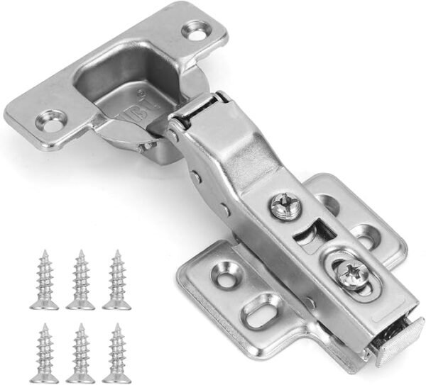HBL' 4 Pack Soft Close Cabinet Hinges 110° Half Overlay European Concealed Kitchen Cabinet Hinge, Slow Close Frameless Kitchen Door Hinges, Adjustable Heavy-Duty Cabinet Hardware