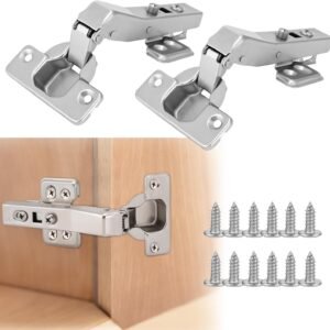 HBL' 2 Pack 45° Corner Cabinet Hinge, 135° Corner Cabinet Hinge Replacement, European Concealed Kitchen Door Hinge for Frameless Cabinets, Soft Close and Heavy Duty Steel