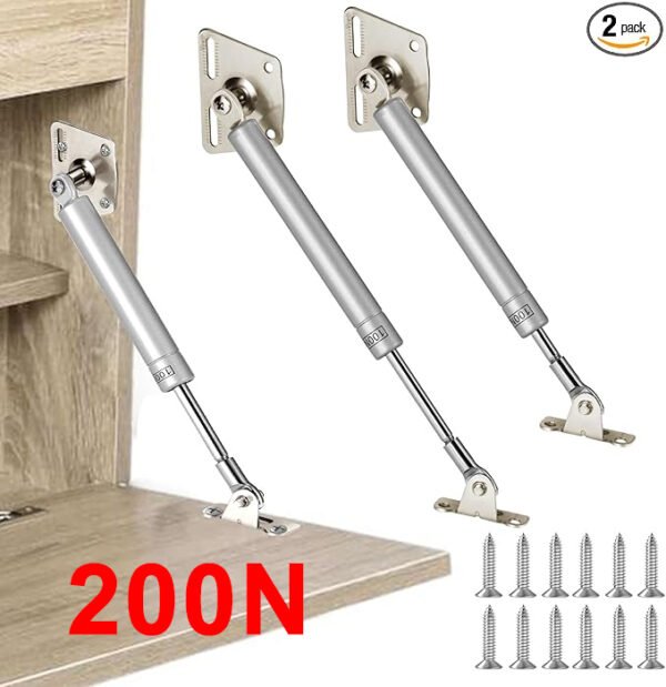 HBL' 2 Pack 200N/44LBS Drop Down Gas Struts for Drop-Front Desk Downward Slowly Such as Fold-Down Desk, Flap Lid