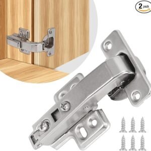 HBL' 2 Pack 90° Blind Corner Cabinet Hinge, Pie Cut Corner Kitchen Door Hinge, Soft Close European Concealed Hinge for Frameless Blind Corner Cabinets