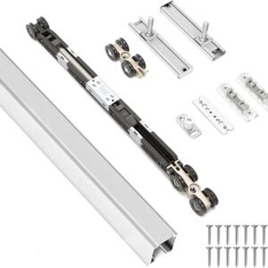 HBL’ 72Inch Pocket Door Hardware Kit with Soft Close Feature – Heavy-Duty Aluminum Track Set, Smooth Sliding & Easy Installation – Fits 23" to 36" Wide Single Doors, 72" Track Included.