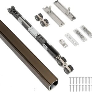 HBL’ 72Inch Pocket Door Hardware Kit with Soft Close Feature – Heavy-Duty Aluminum Track Set, Smooth Sliding & Easy Installation – Fits 23" to 36" Wide Single Doors, 72" Track Included.
