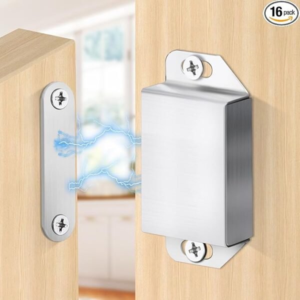 2 Pack | Magnetic Door Catch Heavy Duty - 30 Lbs Pull Force for Cabinet Doors, Window Shutters, Cupboard Doors and Closet Door, Made of Stainless Steel - Anti Rust & Long Performance.