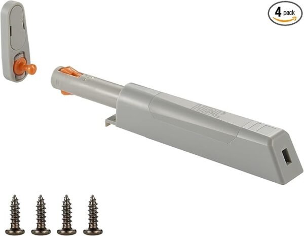 4 Pack | Powerful Attraction Push-to-Open Door Latch for Cabinets - HBL’ Heavy-Duty Cabinet Push Latch, Non-Magnetic RV Drawer Catch, Kitchen Hardware Touch Release Latch.