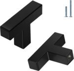 HBL' 10 Pack | Black Cabinet Knobs T Bar Cabinet Pulls, Ideal for Kitchen Cabinet Door,Drawer,Cupboard and Wardrobe, Overall Length 2in.