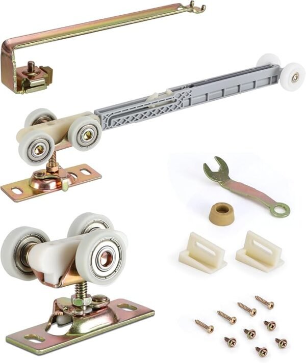 Pocket Door Soft Close Mechaniss, Compatible with Johnson 1060 & 1062, Fits 100, 134F, 138F, 2610F Series Tracks, 1" Nylon Ball Bearing Tri-Wheel, Soft Close or Soft Open.