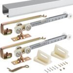 48/72 Inch Pocket Door Hardware Kits with Soft Close & Soft Open, Pocket Door Commercial Grade Hanger with 6ft Aluminum Track for New Building, No Door Included.