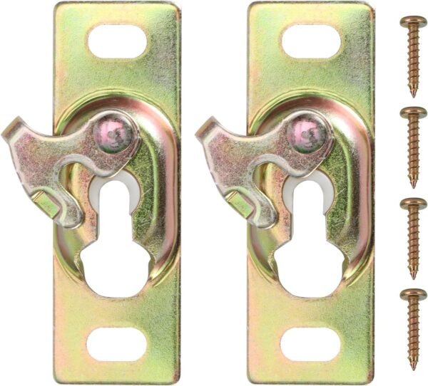 Pocket Door Rollers Connection Plate, Sliding RV Door Hardware,Color Zinc Plating,1 Set (Wheels not Included)