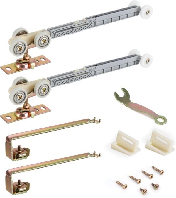 Pocket Door Soft Close Top Hanger Assemblies, Fits Johnson 1060 & 1062, Fits 100, 134F, 138F, 2610F Series Tracks, 2" Nylon Ball Bearing Tri-Wheel, Soft Close and/or Soft Open