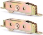 2 Pack Sliding Door Rollers Sliding Glass Patio Door Roller Assembly 1-1/4 Inch Steel Ball Wheel Bearing, Side Adjustable