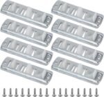 Lashow 8 Pcs Sliding Closet Door Floor Guide Bypass Door Bottom Guide Adjustable Floor Guide, Stamped Steel Sliding Closet Door Hardware Replacement, Fits 3/4" to 1-3/8" Doors