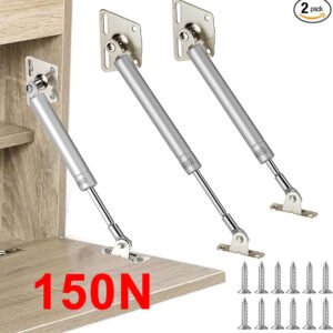 HBL' 2 Pack 150N/33LBS Drop Down Gas Struts for Downward Flap Lid Slowly Down, Such as Drop-Front Desk, Cabinet Desk or Loft Hatch