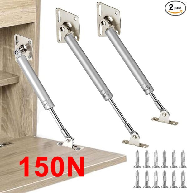 HBL' 2 Pack 150N/33LBS Drop Down Gas Struts for Downward Flap Lid Slowly Down, Such as Drop-Front Desk, Cabinet Desk or Loft Hatch
