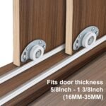 LASHOW Sliding Closet Door Hardware Kit with 48 inch Long Track– 4 Pack Bottom Rollers & 4 Pack Top Brackets, Ball Bearing Wheels, Smooth Glide for Closet & Wardrobe Doors, Easy Installation.