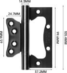 HBL' 6Pcs Door Hinges Surface Mounted Hinge 304 Stainless Steel Flush Mount 105MM x 76MM, Non Mortise Hinges for Heavy Door, Black