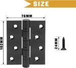 Door Hinges 304 Stainless Steel Ball Bearing Heavy Duty Door Hinges, 4 Inch 102MM, Black 3 Pair
