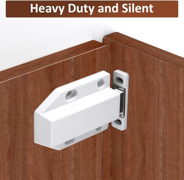 2 Pack Push Open Door Catches Push to Open Cabinet Latch Touch Open Kitchen Drawer Closer Magnetic Push Catch for Cupboard, Drawer, Wardrobe, RV Door