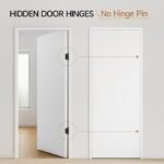 HBL' 2 Pack Hidden Door Hinges, Ultra-Thin Adjustable Concealed Hinges for Secret Doors, Pantries & Closets, Heavy Duty Invisible Design