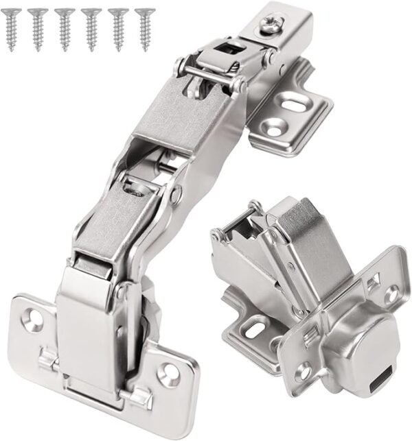 HBL' 165° & 135° Soft Close Cabinet Hinges for Lazy Susan Bifold Doors, Concealed European Hinges, Full Overlay, Adjustable Hinge, 2 x 165° + 2 x 135° Hinges for Pie Cut Corner Cabinets