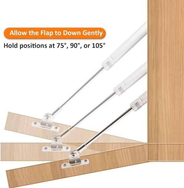 HBL' 2 Pack 150N/33LBS Drop Down Gas Struts for Downward Flap Lid Slowly Down, Such as Drop-Front Desk, Cabinet Desk or Loft Hatch