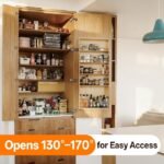 HBL' 170° Soft Close Cabinet Hinges, Wide Opening Hydraulic Cupboard Hinges for Thick Cabinet Doors, Heavy-Duty Angle Adjustable Overlay Design, 4 Pack