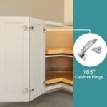 HBL' 2 Pack 165 Degree Soft Close Cabinet Hinges, Half Overlay Kitchen Cabinet Hinges, Concealed European Hinges for Lazy Susan, Pie Corner Cabinet, Open Widely and Easy Access