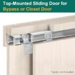 4 Pair Sliding Closet Door Roller Kit - Top Hung Door Replacement Hardware with 3/4 Inch Convex Wheels, Ball Bearing, Stamped Steel, 3/8" & 1/2" Offset Brackets
