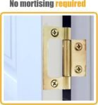 Lashow 6 Pack Bifold Door Hinge Non-Mortise Bi-fold Door Hinges Surface Mounted Hinges for Closet Bifold Doors，3 Inch & Brushed Brass