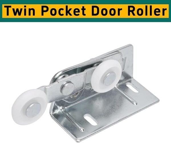 Lashow Twin Pocket Door Roller,Top Mount Pocket Door Rollers, 7/8 Inch Wheels, Alloy Steel, Fits Cox Doors