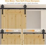2Pcs Barn Door Soft Close Mechanism - Lashow Upgraded No-Drill Version Sliding Barn Door Hardware for Door Weight 70-160 Pounds Adjustable Door Stoppers, Actuator Spacers Included