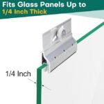 Lashow 4 Pcs Frameless Shower Door Top Bracket Roller Assembly, 3/4" Ball Bearing Wheel, Adjustable Aluminum with Glazing Vinyl for Safe & Stable Glass Fit