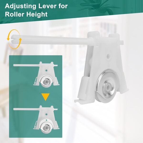 Sliding Screen Door Roller Assembly, Fits Andersen Part #1997063 & #1997310 (1991 to P), 1-1/4" Nylon Concaved Wheels, Adjustable Replacement.