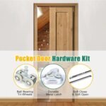 Lashow 72 Inch Porcket Door Hardware Kits with Soft Close & Soft Open, Sliding Pocket Door Hardware with 6ft Aluminum Track for New Building, No Door Included