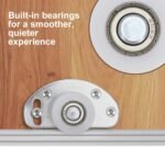 LASHOW Sliding Closet Door Hardware Kit – 4 Pack Bottom Rollers & 4 Pack Top Brackets, Ball Bearing Wheels, Smooth Glide for Closet & Wardrobe Doors, Easy Installation.