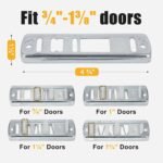Lashow 8 Pcs Sliding Closet Door Floor Guide Bypass Door Bottom Guide Adjustable Floor Guide, Stamped Steel Sliding Closet Door Hardware Replacement, Fits 3/4" to 1-3/8" Doors