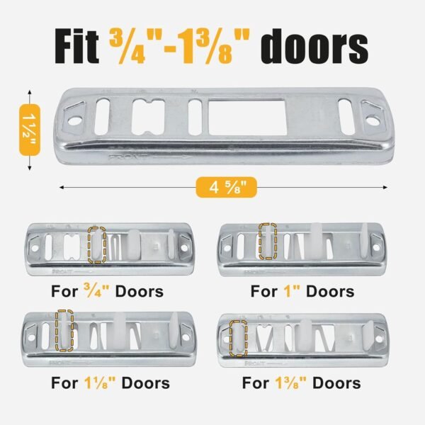 Lashow 8 Pcs Sliding Closet Door Floor Guide Bypass Door Bottom Guide Adjustable Floor Guide, Stamped Steel Sliding Closet Door Hardware Replacement, Fits 3/4" to 1-3/8" Doors